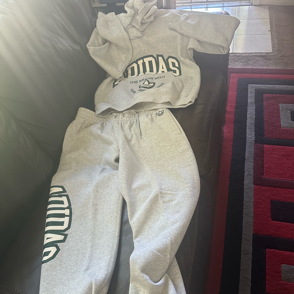 Adidas Gray Logo Tracksuit
